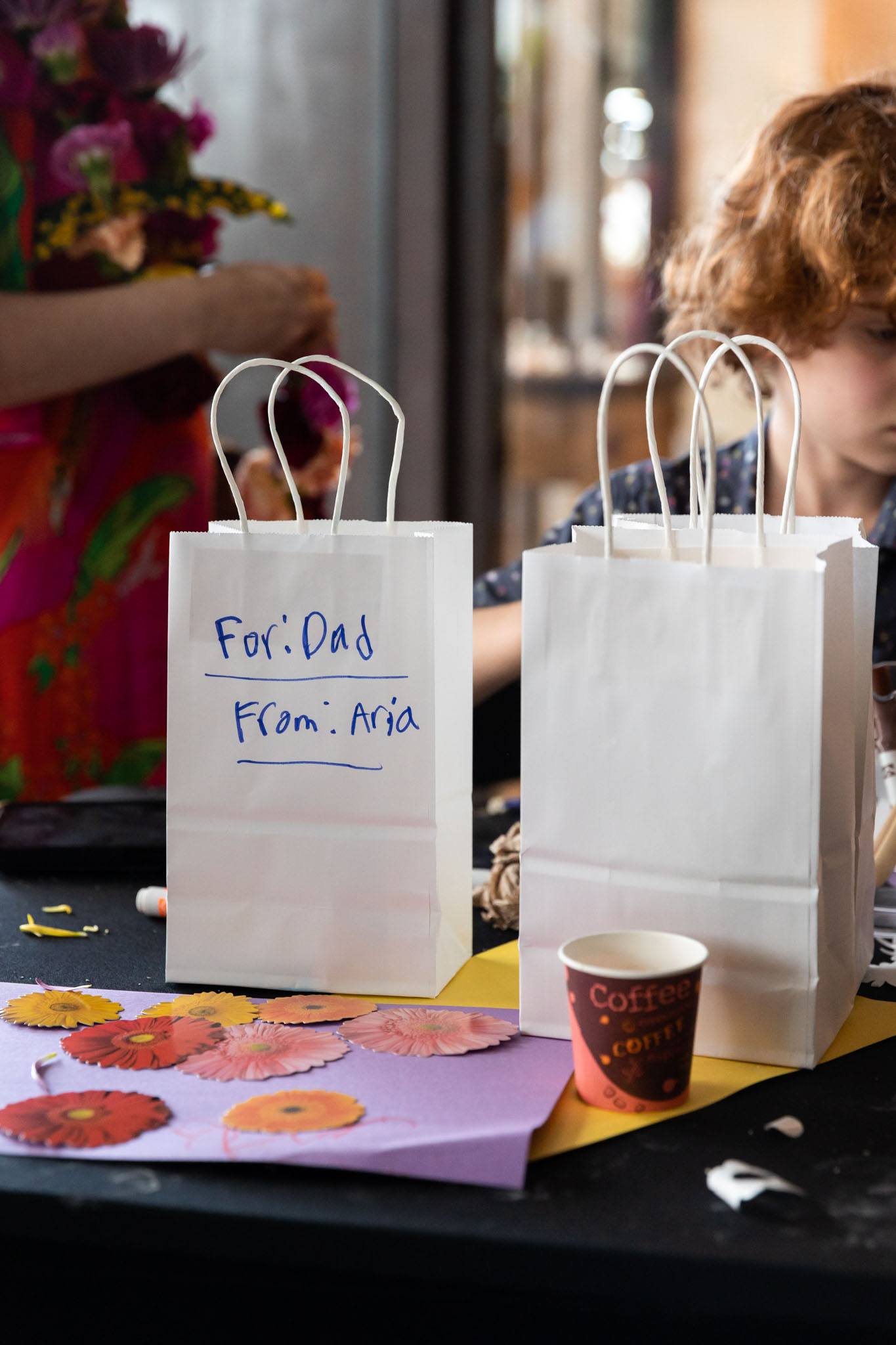 Giftbags addressed to Dad from Aria