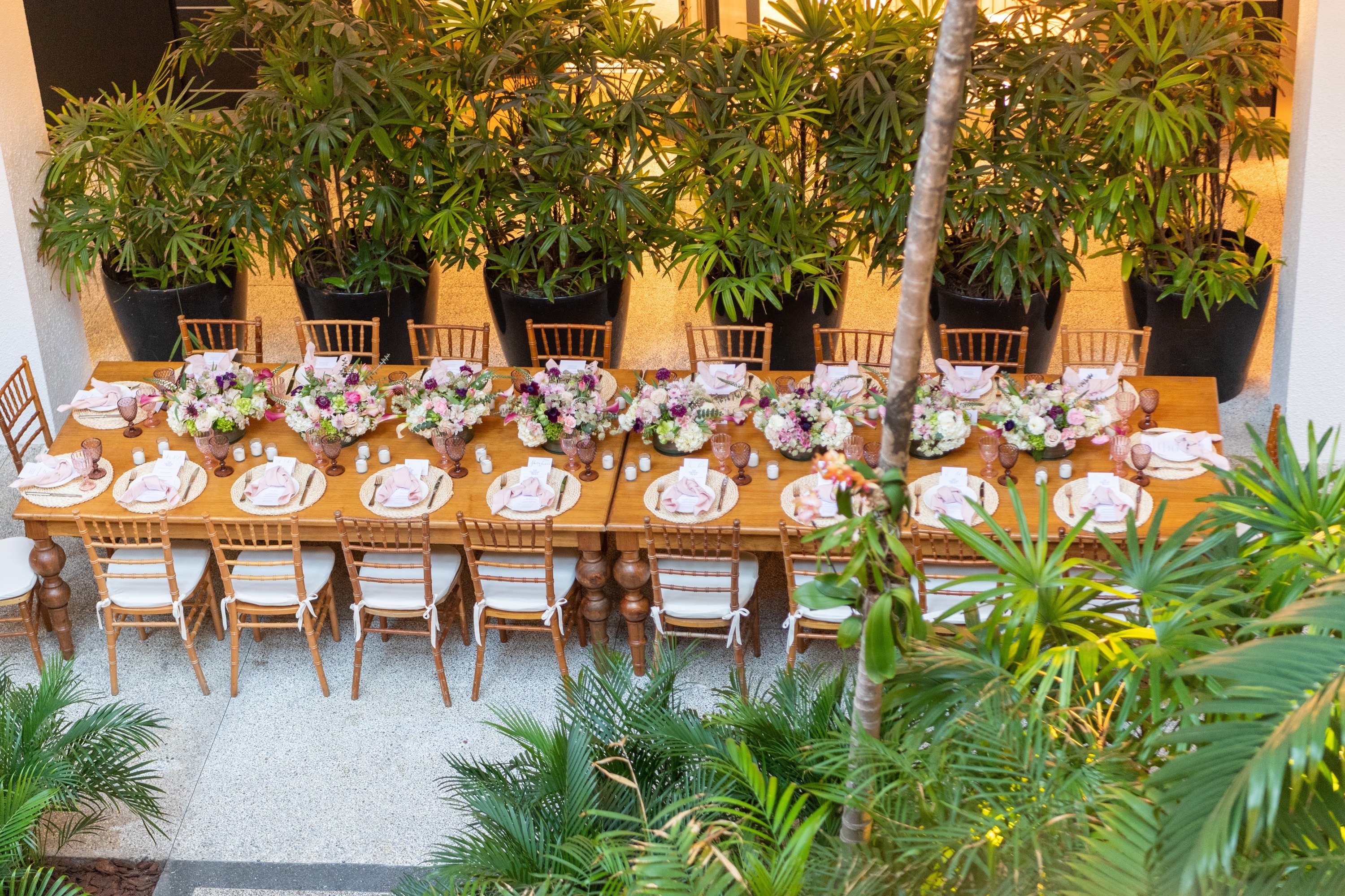 Arial view of the event dinner table