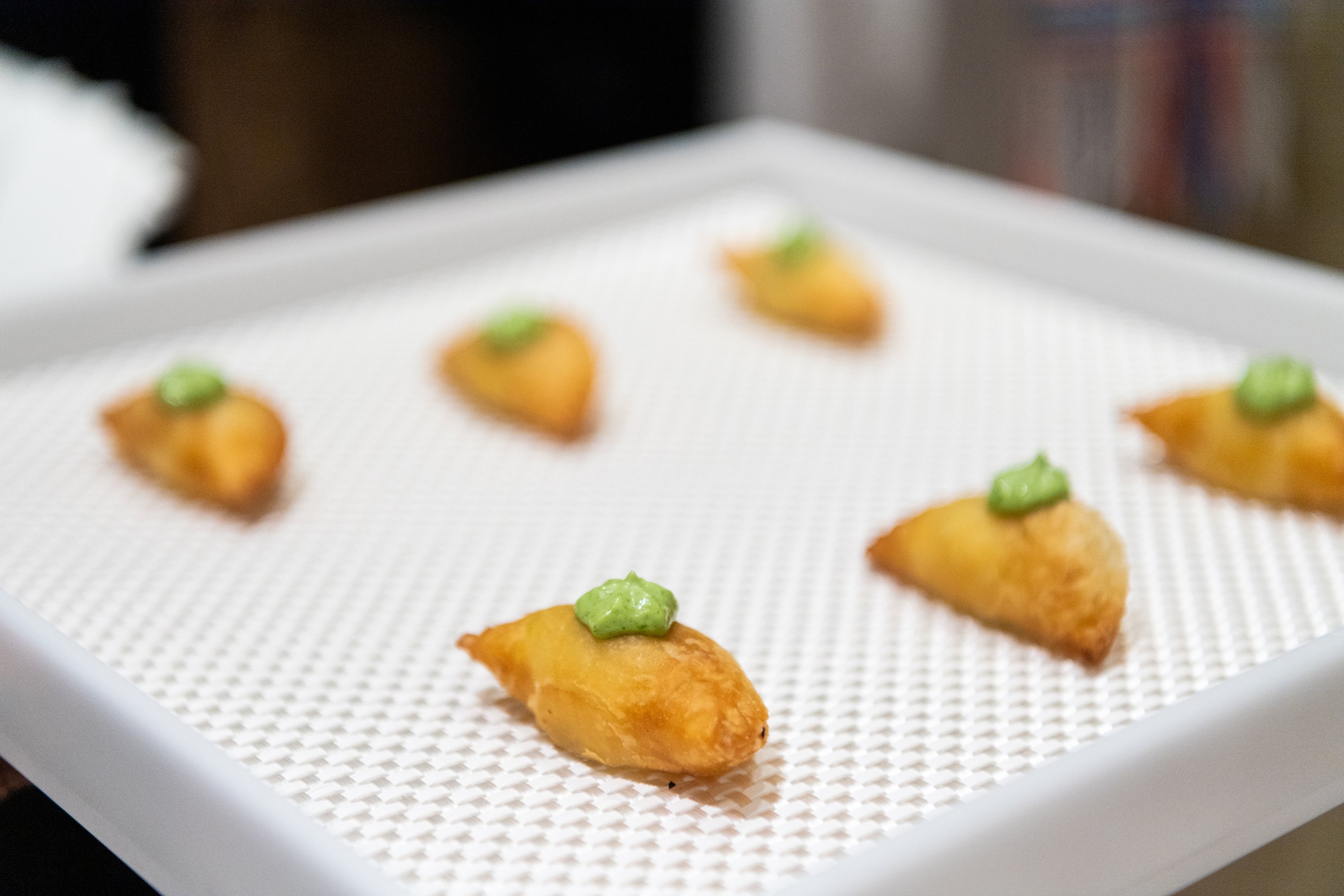 Canapés served at the Veronica Beard pre-dinner cocktail hour