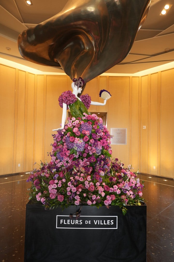 Caroline Astor inspired mannequin presented by St. Regis Bal Harbour and created by Blooms Social