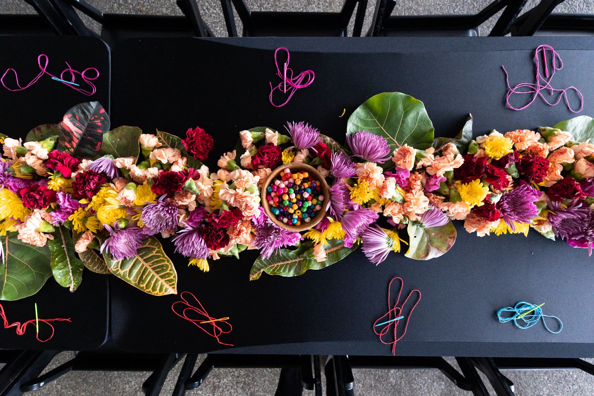 Florals and beads for creating floral lays
