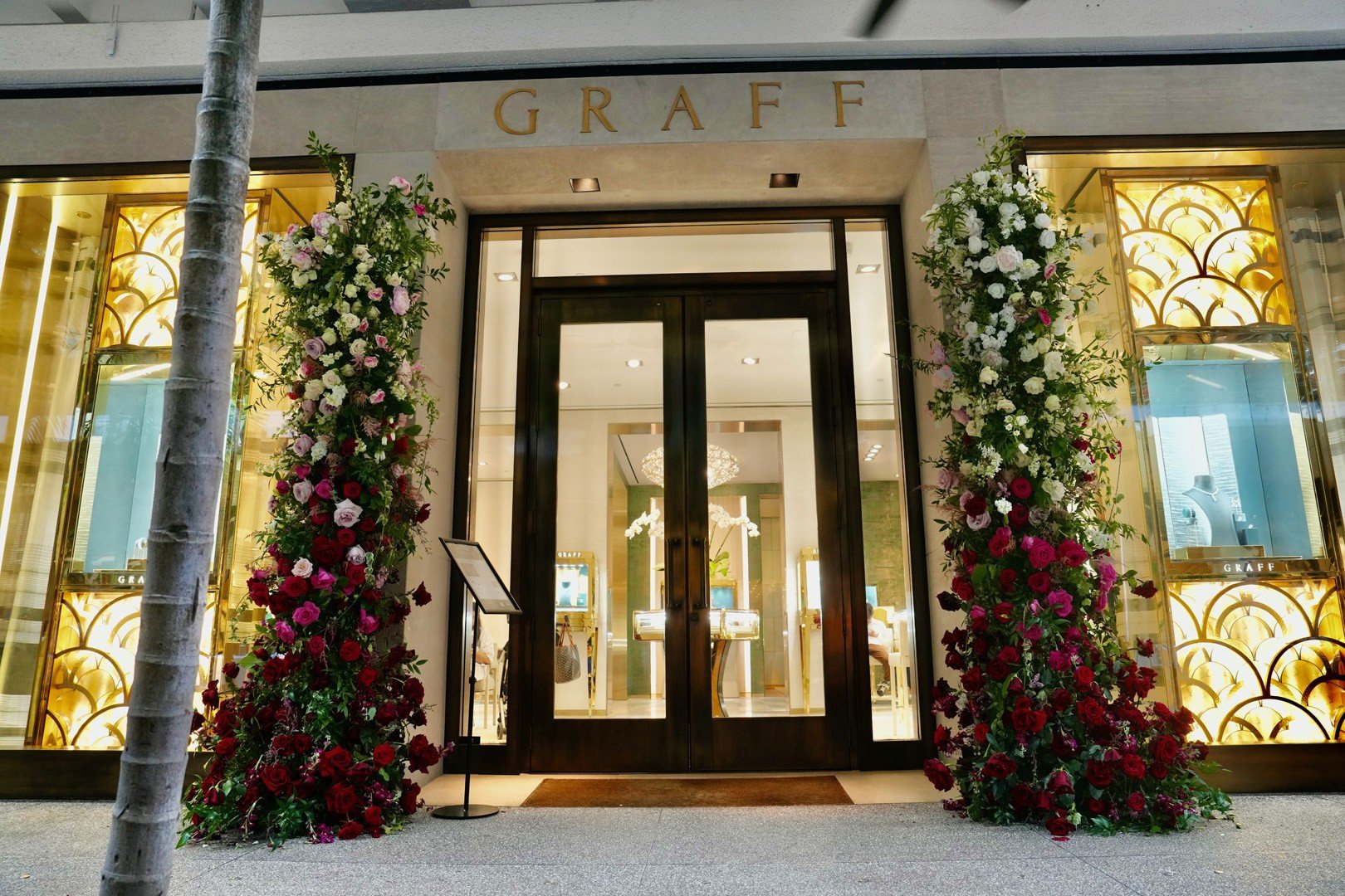 London inspired doorway presented by Graff and created by Blooms Social