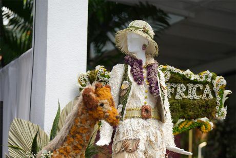 Voyager Karen Blixen inspired mannequin presented by Bal Harbour Shops and created by the soirée aesthetic and A Lavish Event Design