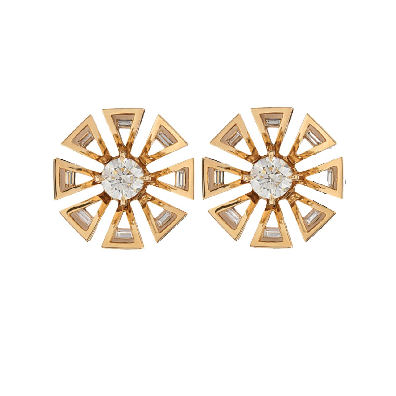 Ara Vartanian earrings made with 18k gold and inverted diamonds