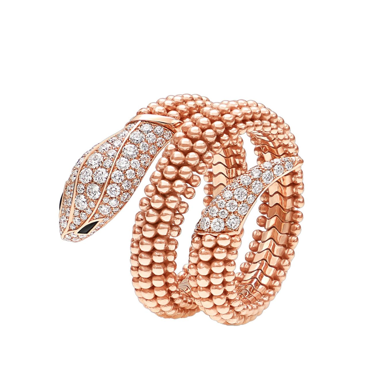 Rose gold Bulgari serpenti necklace with diamonds