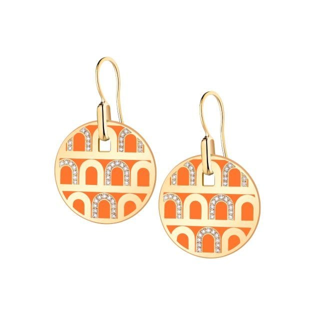 Davidor gold and orange pendant earrings