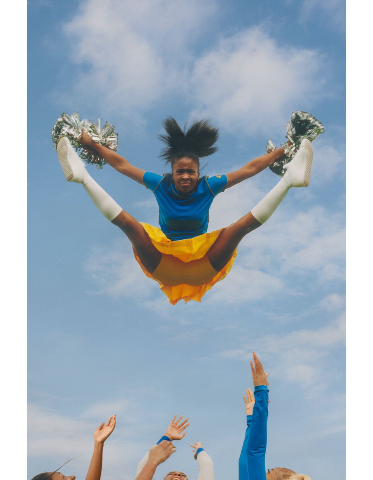 Portrait of cheerleader for a 2022 Google Pixel campaign