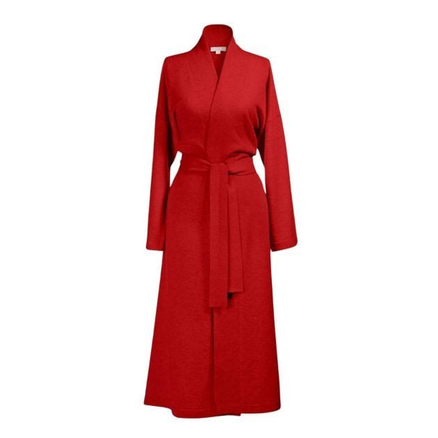 Red long cashmere robe
