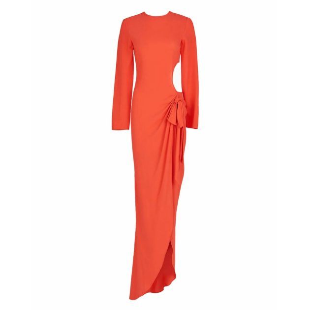 Red Silvia Tcherassi maxi dress with cutout