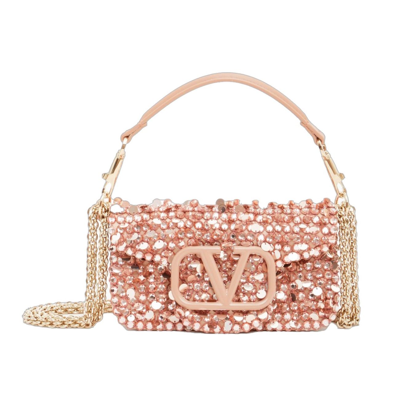 Rose gold sequin Valentino shoulder bag