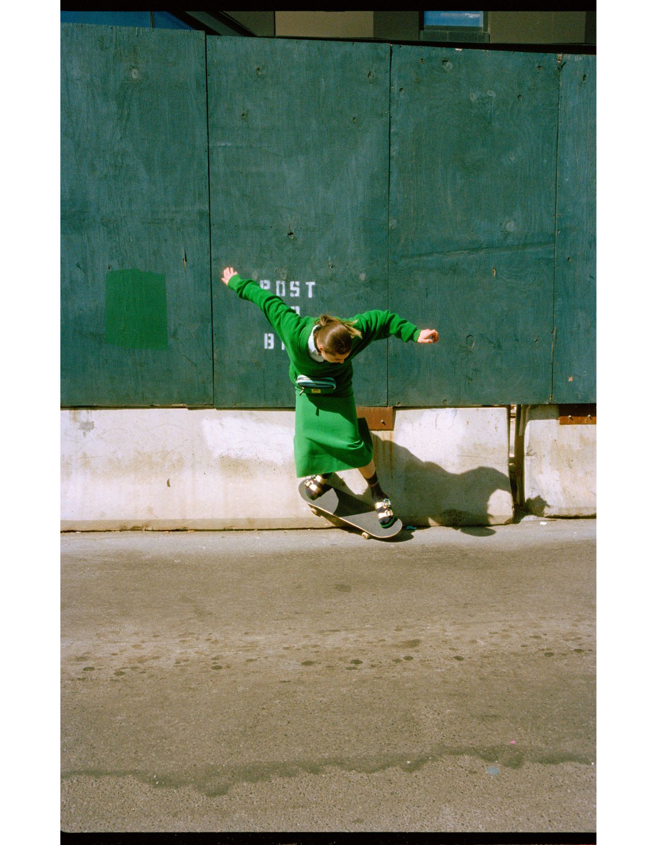 Model on a skateboard for Vogue Italia