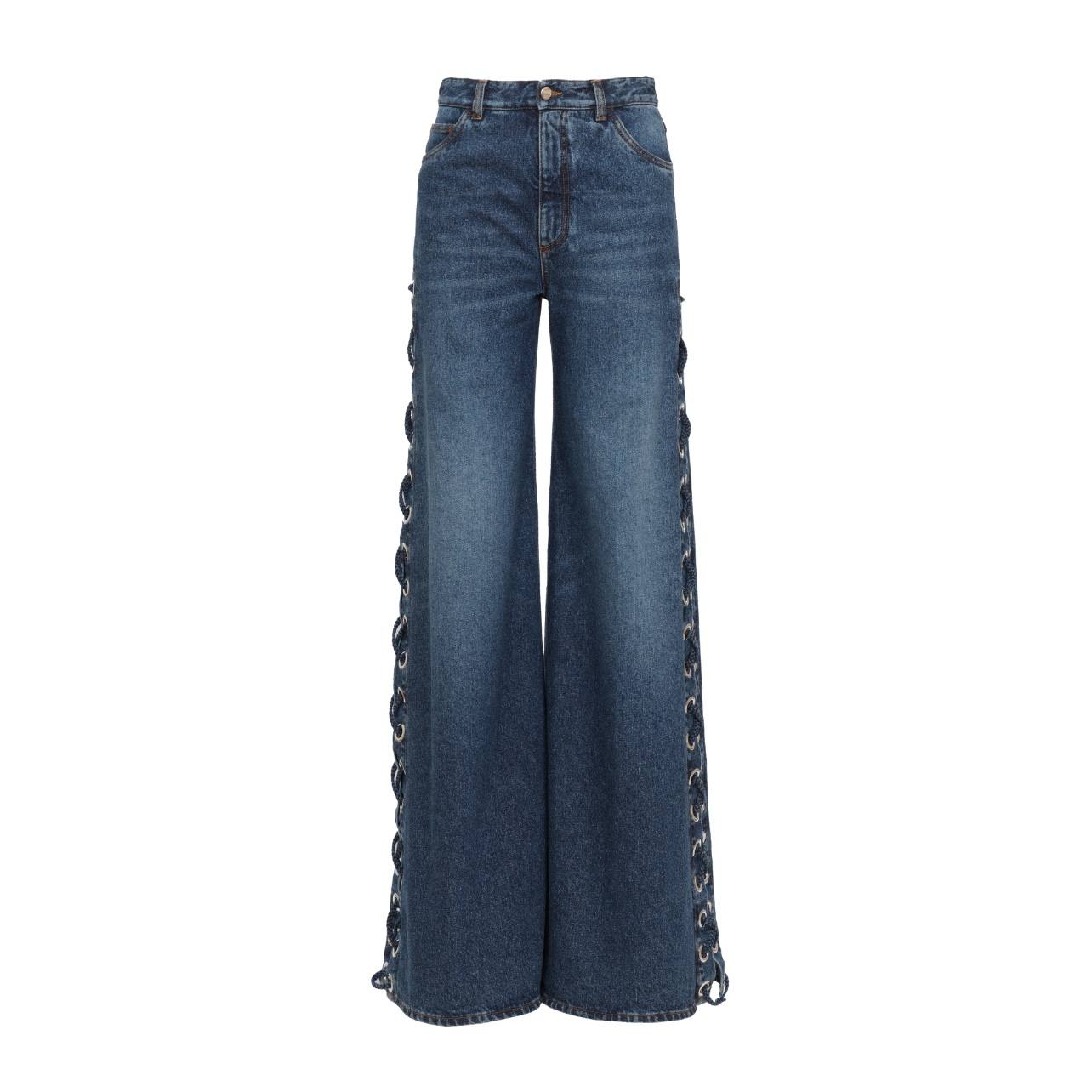 Chloé flared jeans with lacing details along the seams