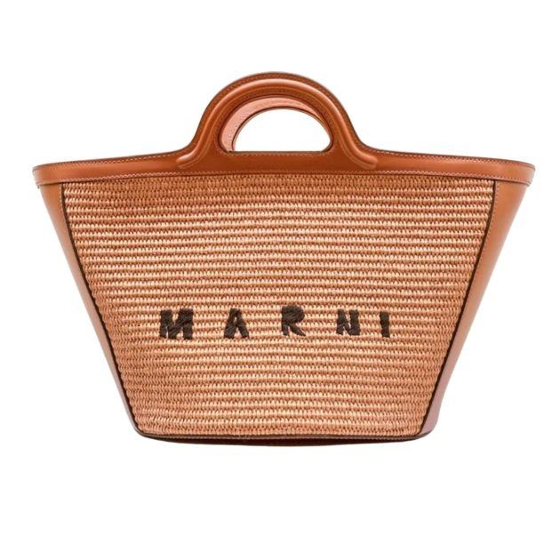 Marni leather shoulder bag with crochet panels