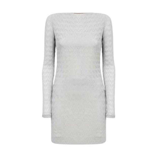 Missoni sheer silver mini dress