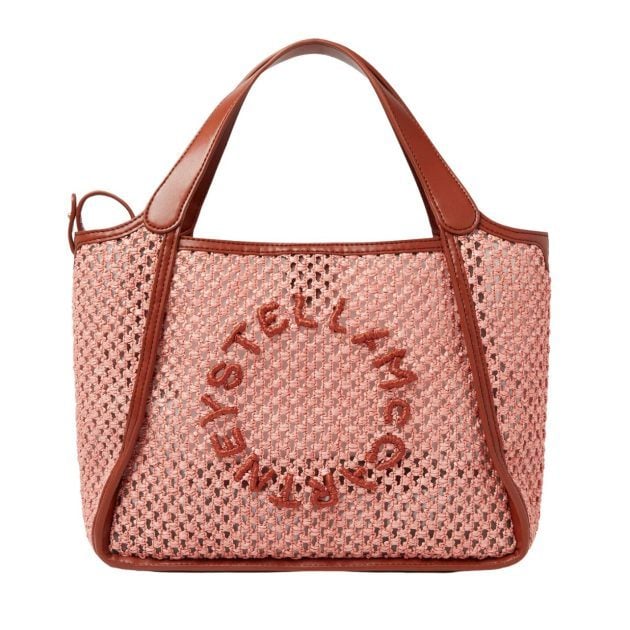 Stella McCartney pink raffia tote