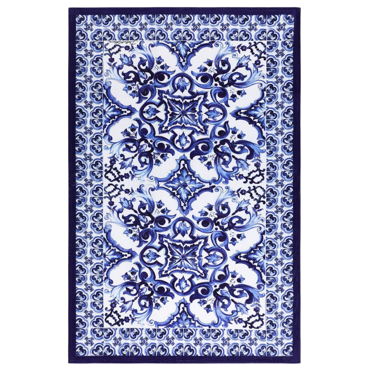 Dolce&Gabbana Blu Mediterraneo print cotton terry beach towel