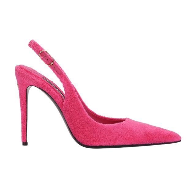 Dolce and Gabbana pink terrycloth slingback pumps