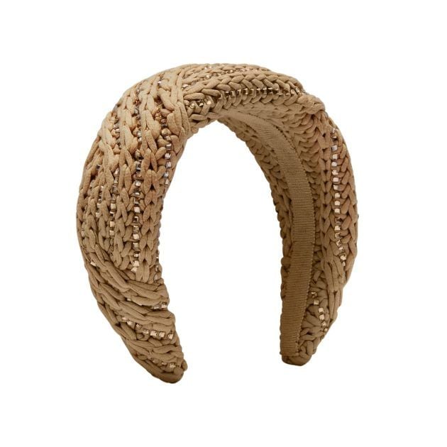 Ermanno Scervino crystal-adored raffia headband