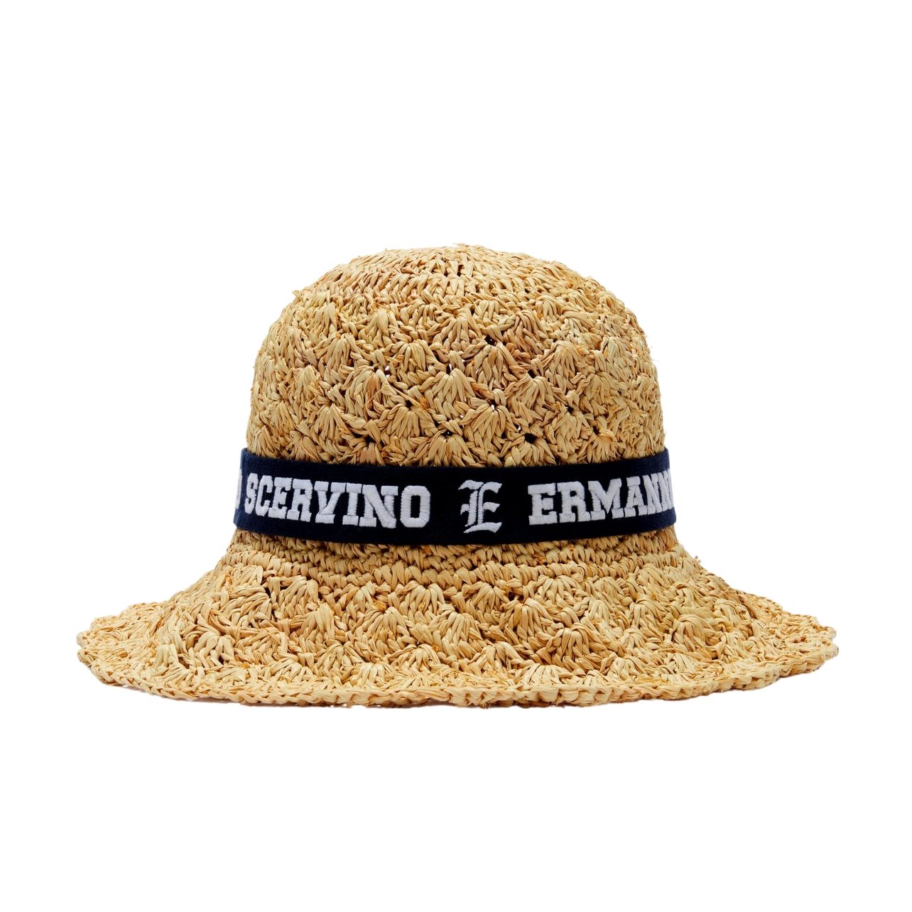 Ermanno Scervino cloche-style woven raffia hat