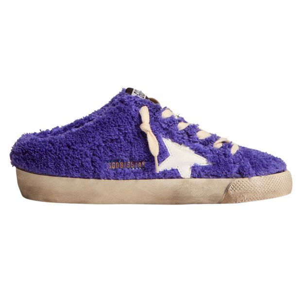 Royal blue terry Golden Goose superstar sneakers with white leather star