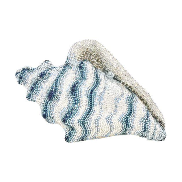 Judith Leiber conch shell crystal minaudière