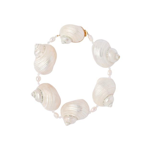 Prada pearl white oversized shell choker