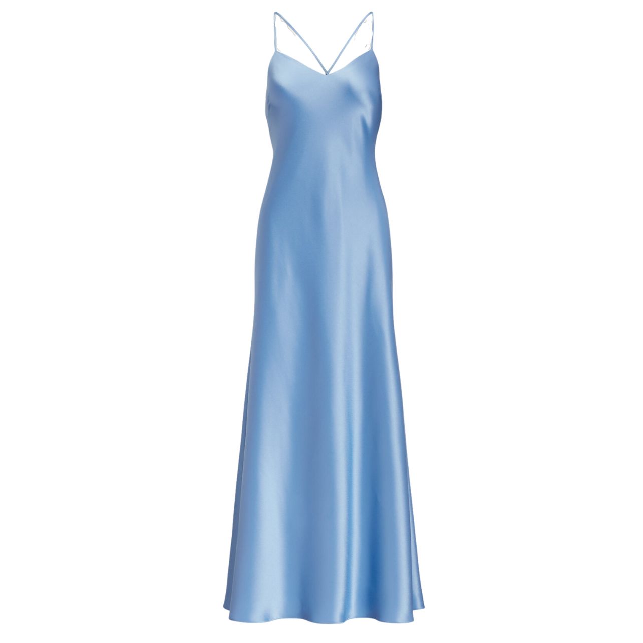 Ralph Lauren light blue silk crisscross-strap maxi gown