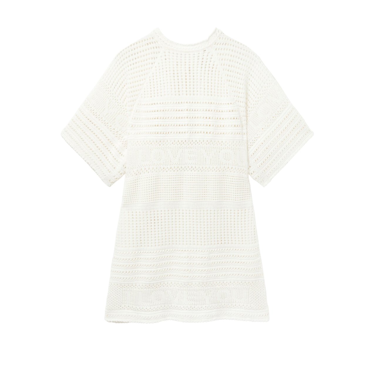 Cream crochet ‘I Love You’ oversized fit mini beach dress