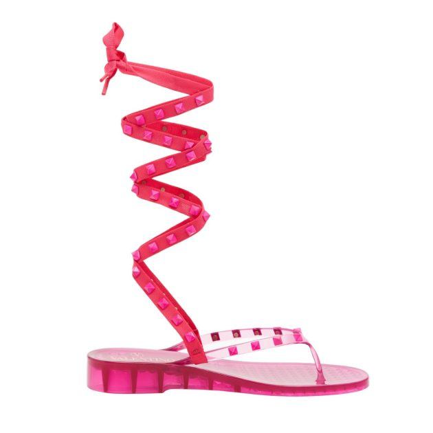 Valentino Escape collection hot pink lace-up sandal