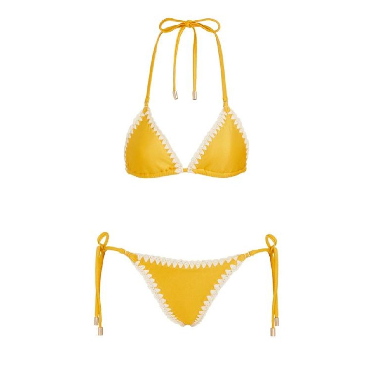 Zimmermann yellow crochet edge bikini