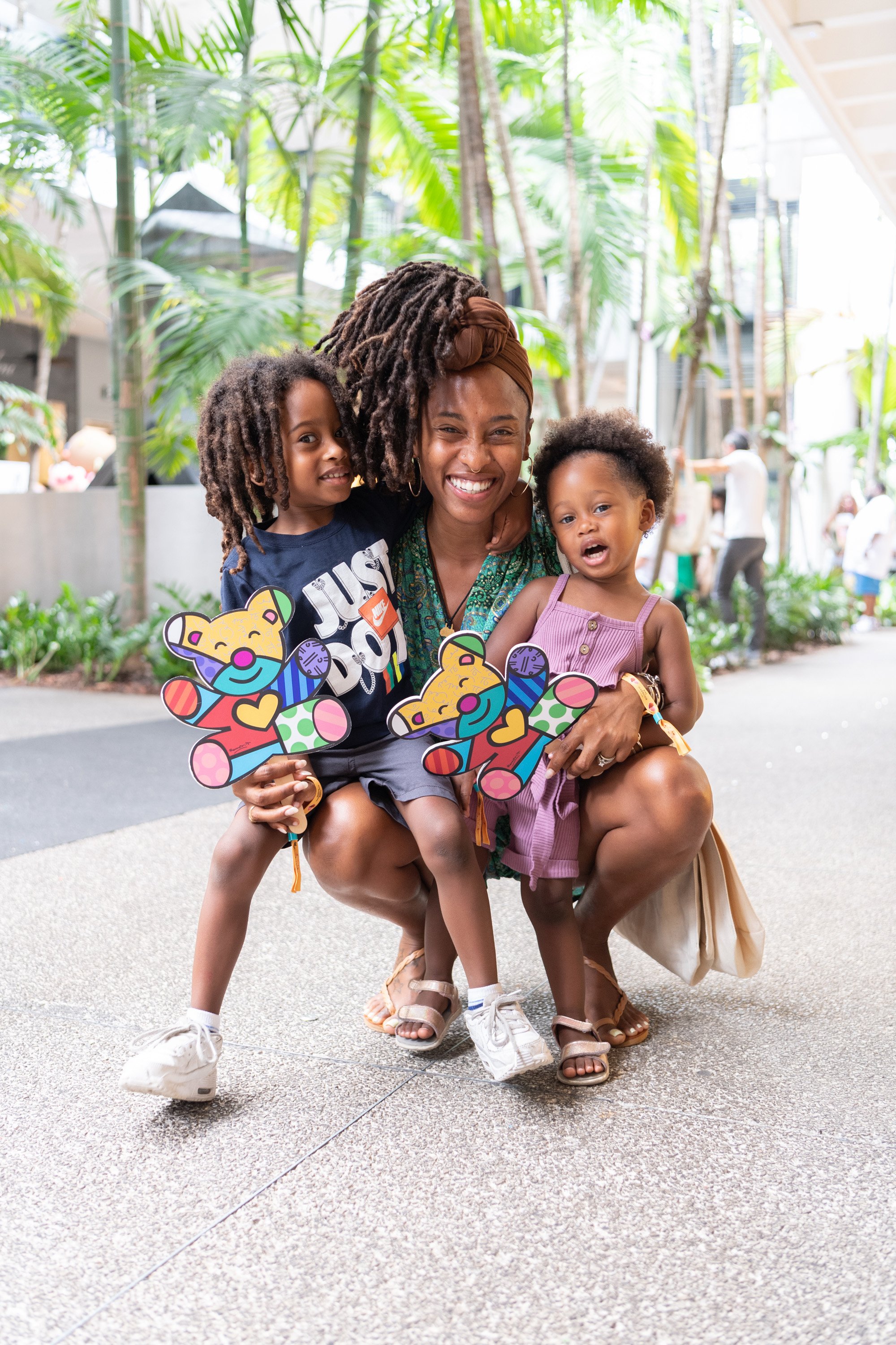 Tasha Mitchell and children enjoying Ice Cream We Love