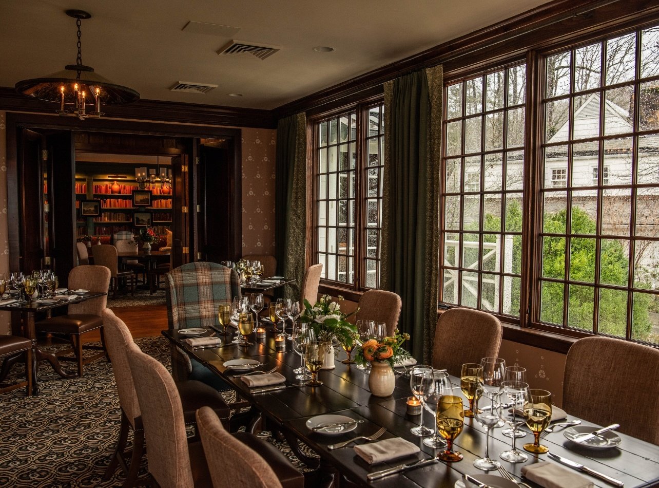 The interior of the Main House dining room