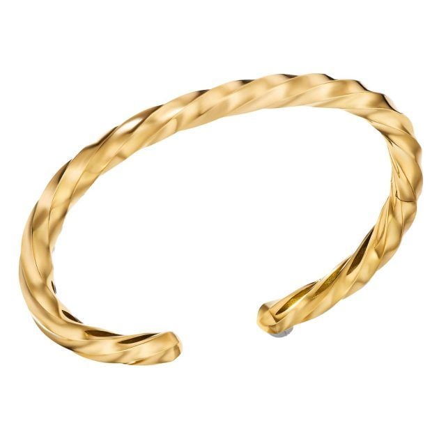 David Yurman edge cuff bracelet in recycled 18k yellow gold