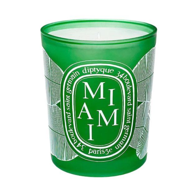 Diptyque green Miami City candle with lemon and magnolia