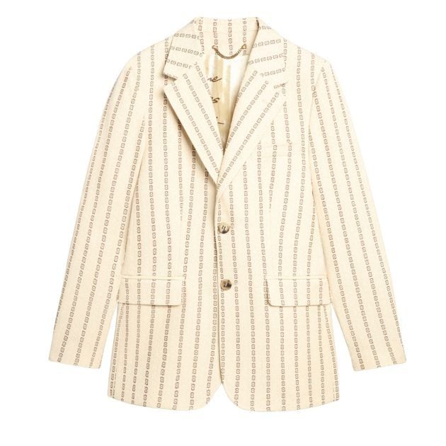 Golden Goose single-breasted cotton blazer with jacquard motif