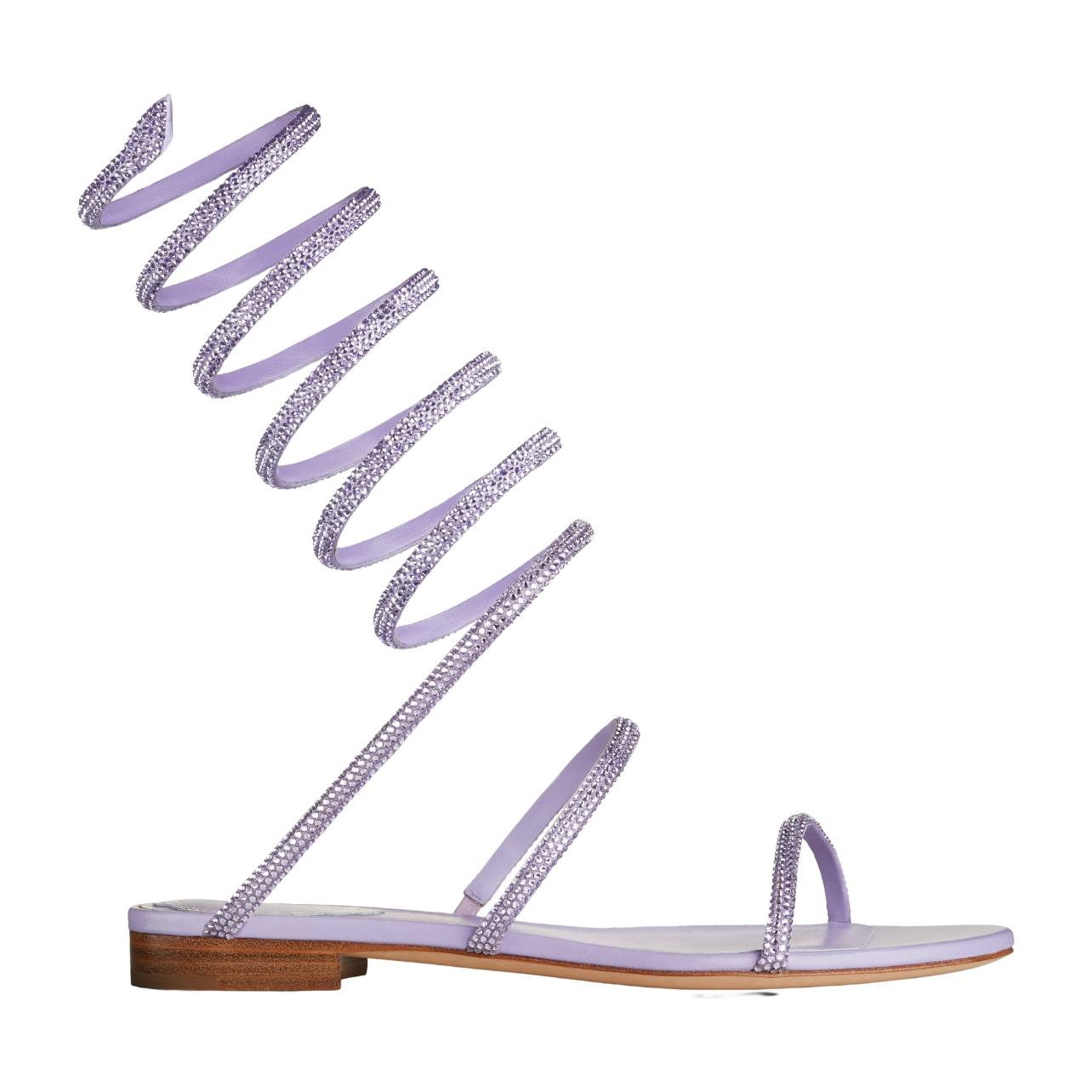 René Caovilla flat Cleo sandal in light purple