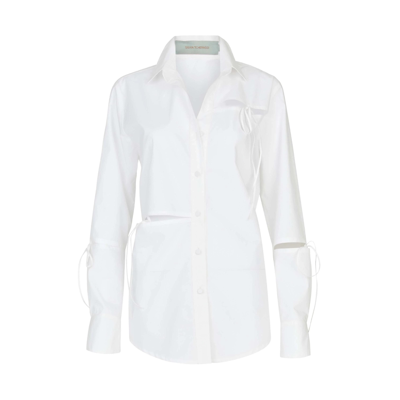 White button-down Silvia Tcherassi blouse with cut-out details