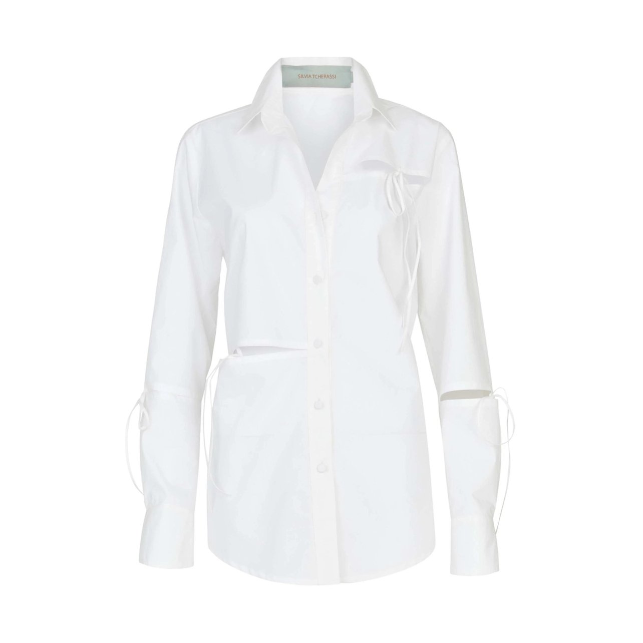 White button-down Silvia Tcherassi blouse with cut-out details