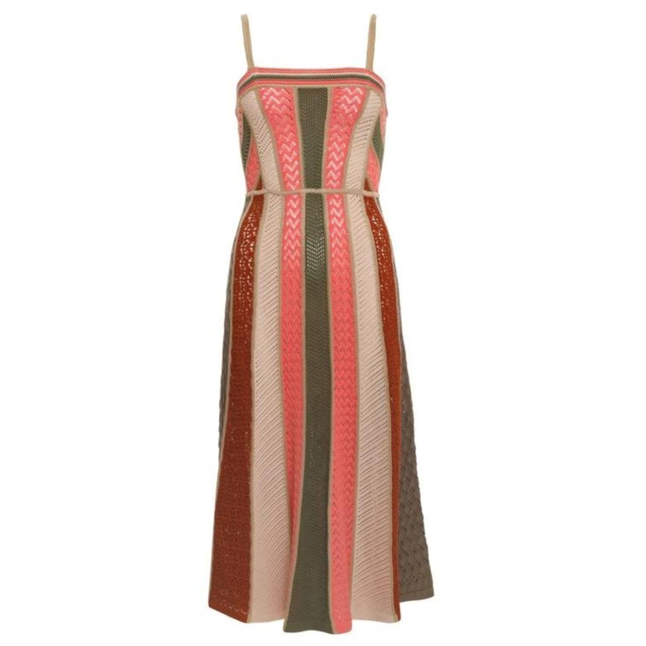 Chintz paneled midi dress