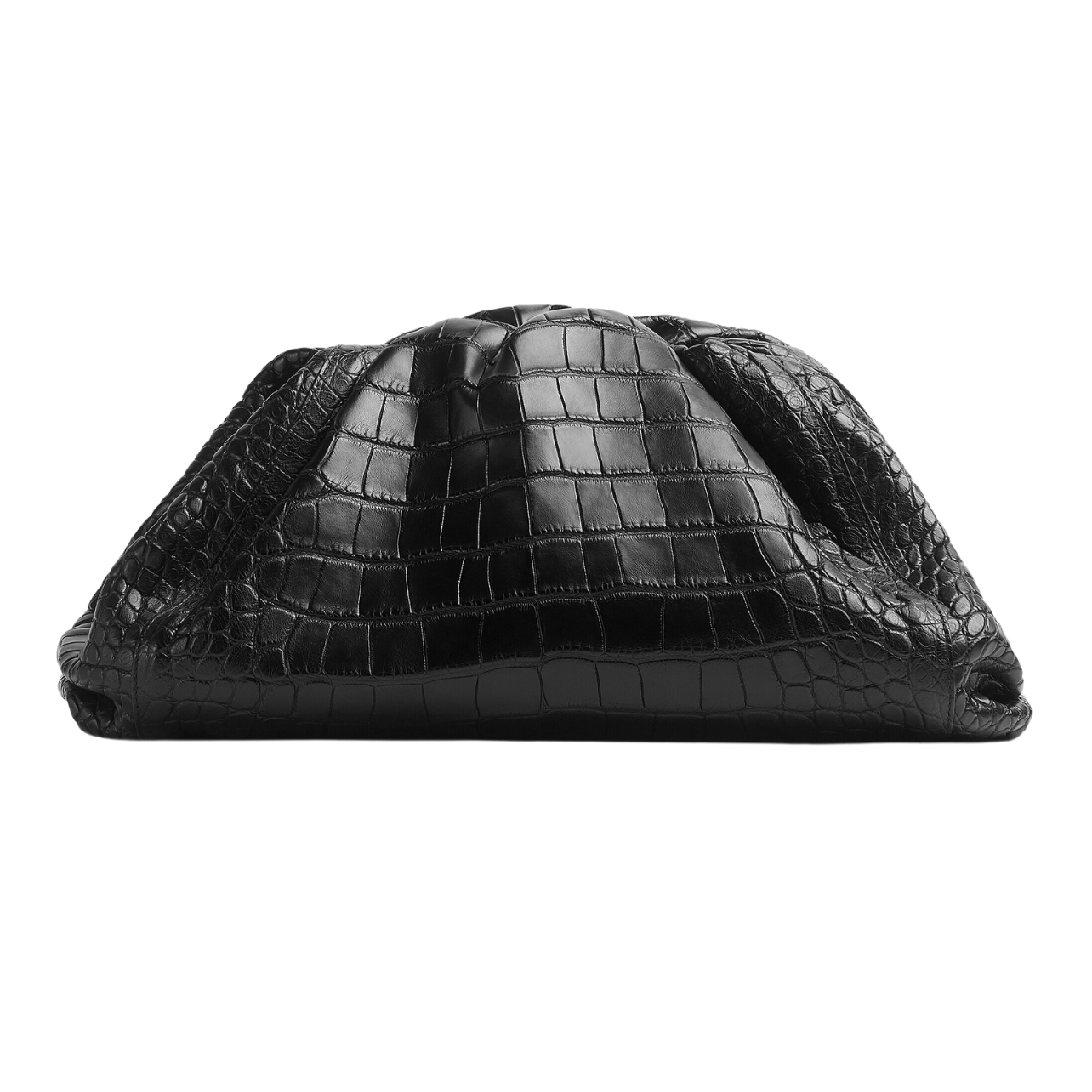 Black Bottega Veneta alligator leather pouch