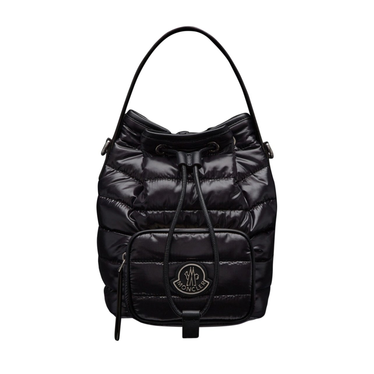 Moncler black puffer bucket bag