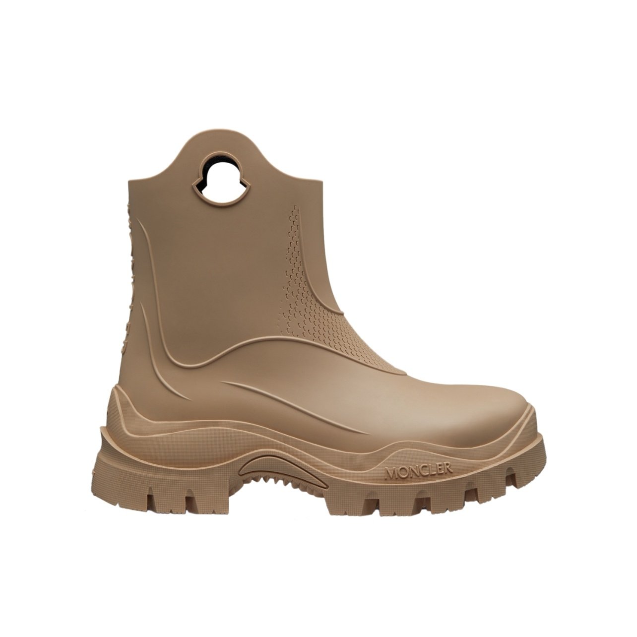 Moncler short tan rainboots