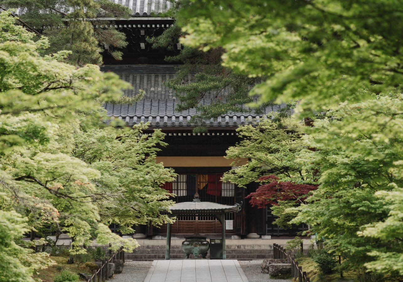 Portrait of the entrance to the Nanzen-ji Temple, Kyoto, Japan