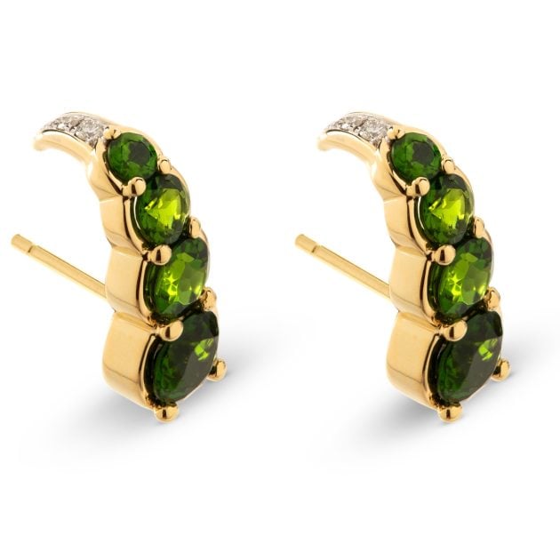 Ara Vartanian diopsides earrings with white diamonds