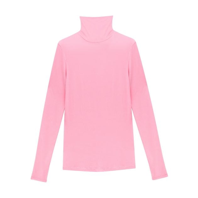 Isabel Marant pink silk long sleeve turtleneck top