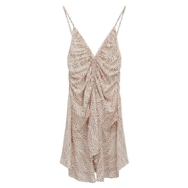 Isabel Marant neutral print sleeveless silk mini dress