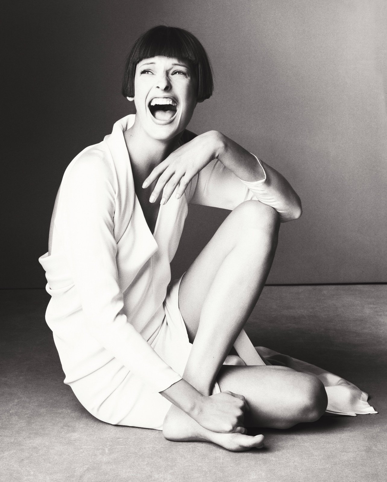 Linda Evangelista posing for Vogue Italia 1993