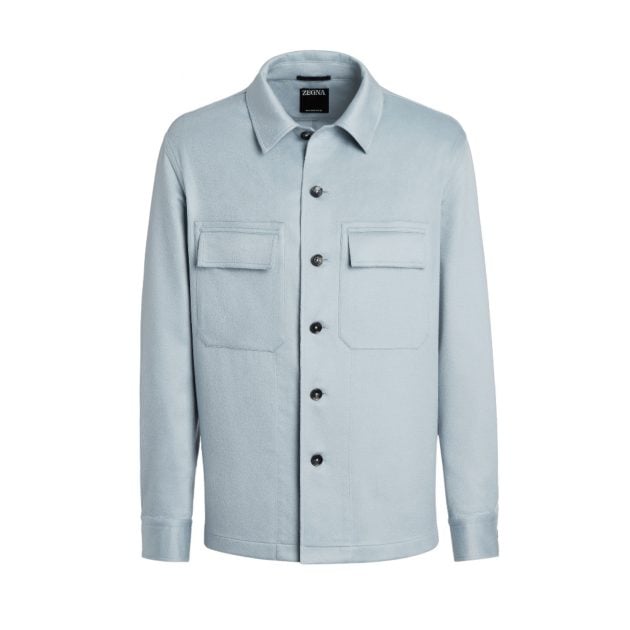 Zegna light blue Oasi Cashmere Alba overshirt