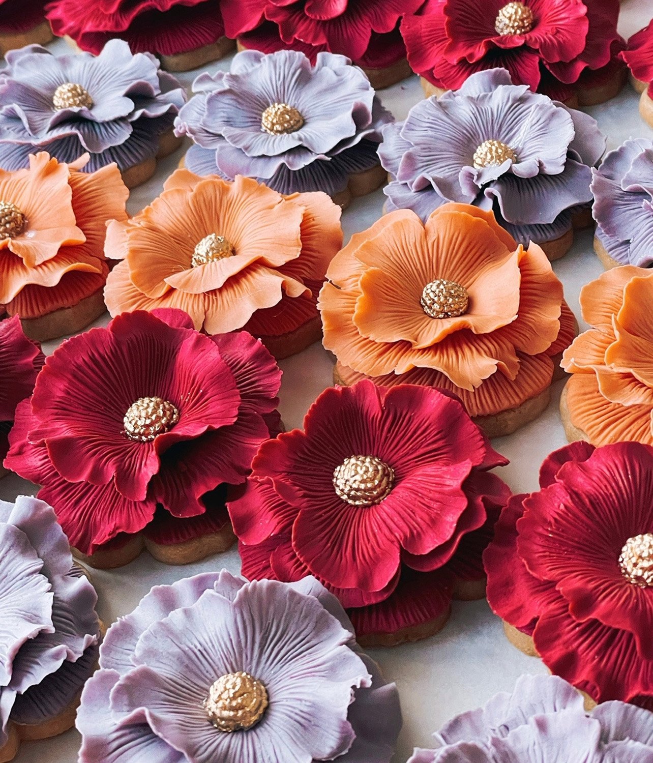 Portrait of hand made sugar flowers