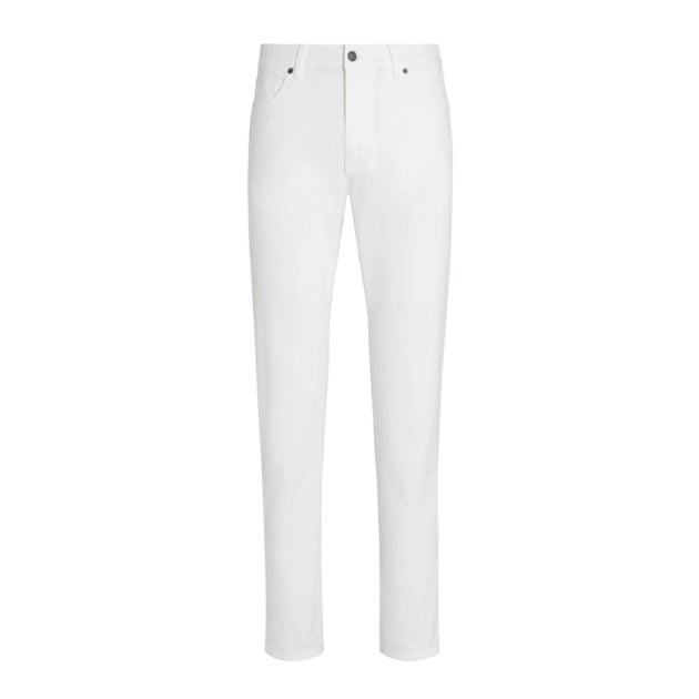 Zegna white stretch cotton Roccia trousers